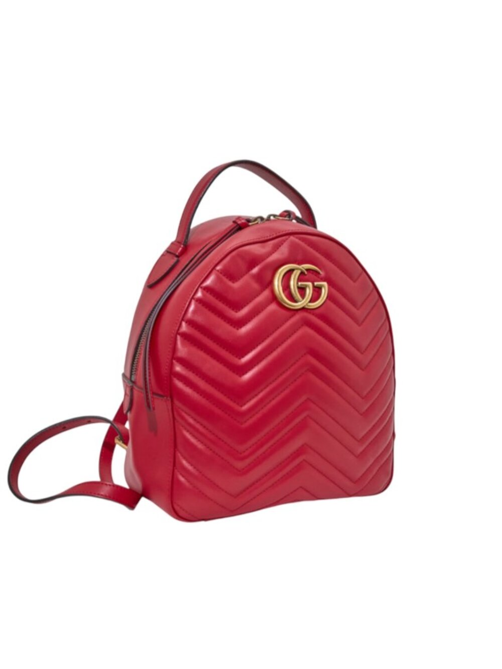 Gucci GG Marmont Hibiscus Red Matelasse Leather Backpack